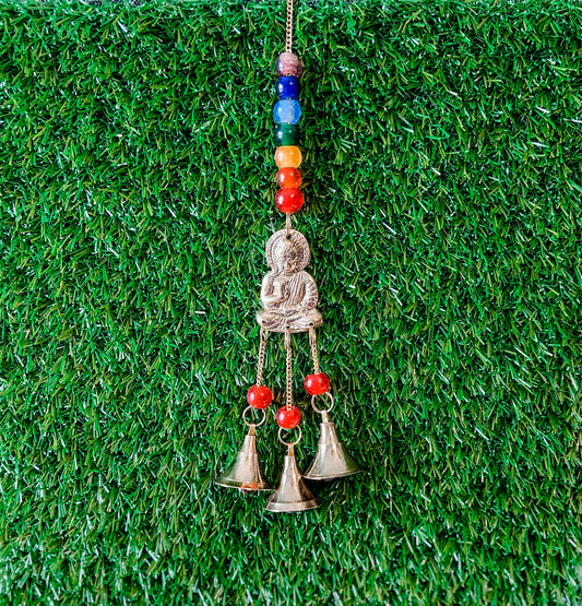 Small 7 Chakras Wind Chime with Buddha Statue & Bells.