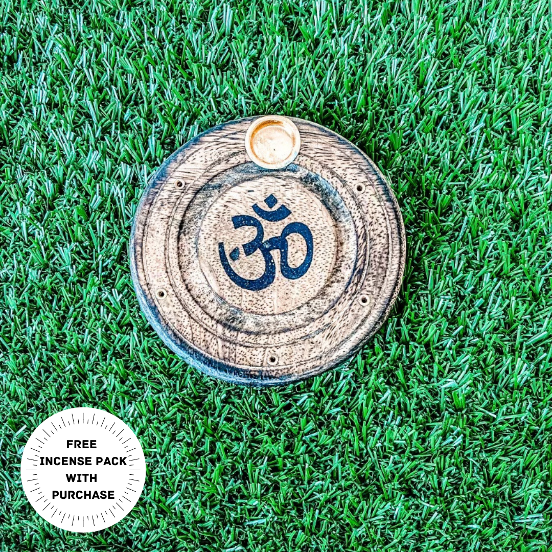 OM Round Incense Holder